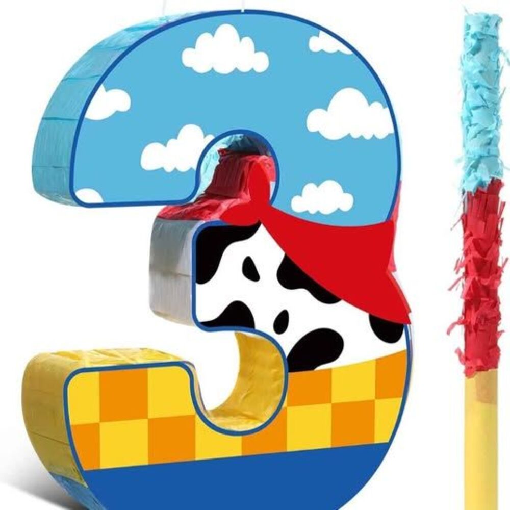 Birthday Piñata for Kids Cartoon Cow Number Piñata Decorations Summer Cartoon Ga